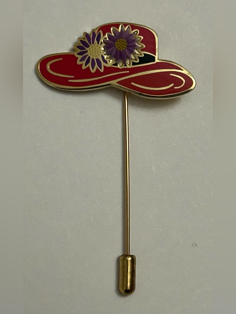 Red Hat Society Floral Hat Pin - Women's Jewelry